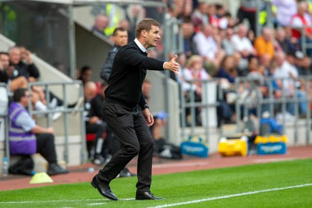 Matt Taylor on the touchline during Rotherham United's home game with Leicester City. Picture: Bruce Rollinson.