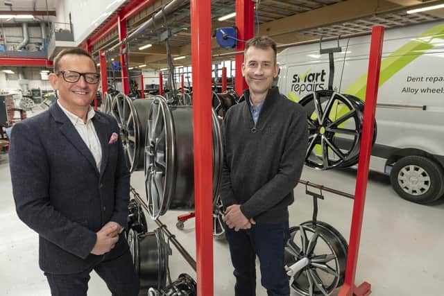 Phil Newstead and Dan Besau, owners of Leeds-based cosmetic vehicle repairer Smart Repairs.