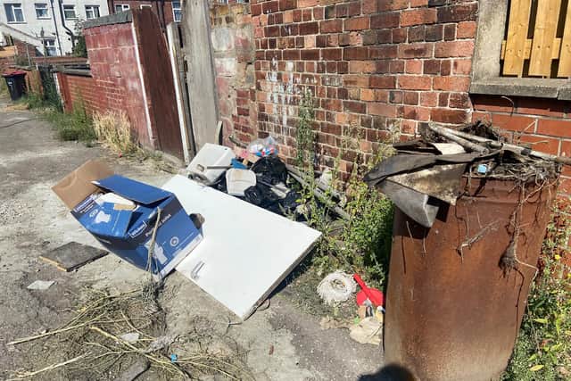 Fly-tipping in Eastwood, Rotherham. Courtesy of LDRS.