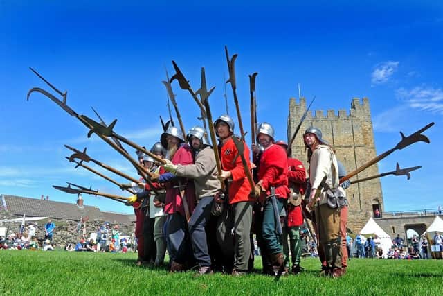 Military drills at Richmond Castle medieval living history camp. (Pic credit: Tony Johnson)