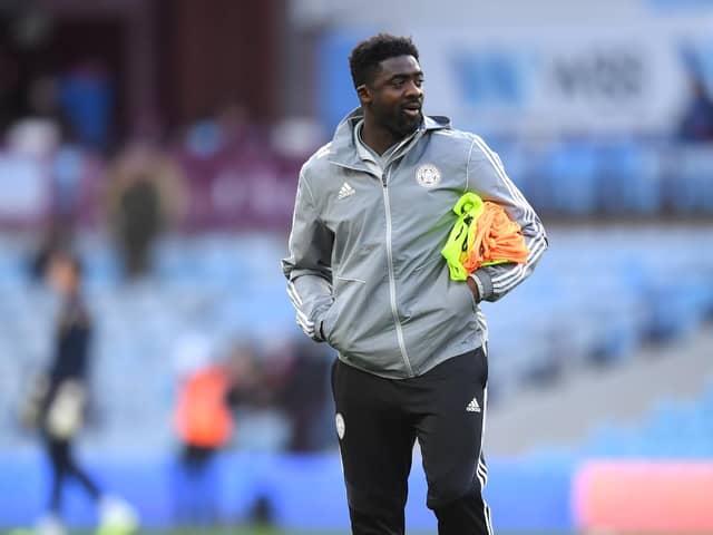 BIRMINGHAM, ENGLAND - DECEMBER 08: Kolo Toure, First Team Coach of Leicester City looks on during the warm up prior to the Premier League match between Aston Villa and Leicester City at Villa Park on December 08, 2019 in Birmingham, United Kingdom. (Photo by Michael Regan/Getty Images)