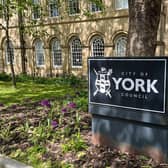 A City of York Council sign outside West Offices