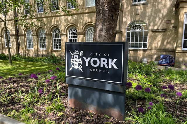 A City of York Council sign outside West Offices