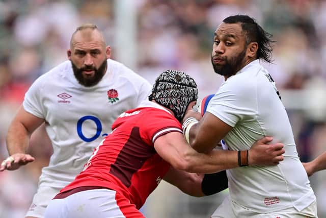 England's No 8 Billy Vunipola (R) will miss the World Cup opener after being hit with a three-game ban (Picture: BEN STANSALL/AFP via Getty Images)