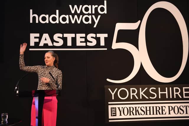 Zandra Moore of Panintelligence was the keynote speaker at the Ward Hadaway Yorkshire Fastest 50 awards. (Photo by Gerard Binks)