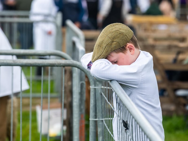 Samuel Brook, seems a little tired whilst at the show