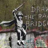 The Banksy appeared on the bridge in January 2018