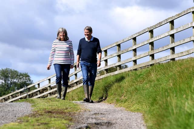 Wendy & Les Underwood pictured at Stang End Farm, Danby.