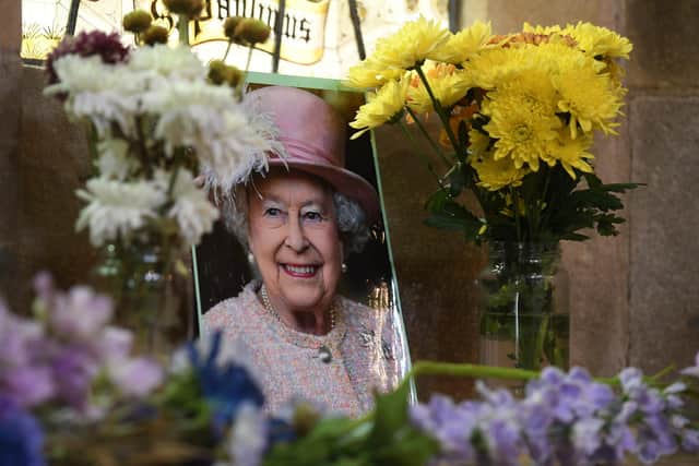 Foral tributes to the Queen at St Peter's Church, Harrogate. PIC: Gerard Binks
