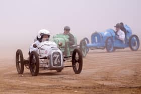 Vintage vehicles during  Race The Waves 2024 on Bridlington's South beach in Yorkshire.  Danny Lawson/PA Wire