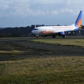 A Jet2  aircraft lands at eeds Bradford Airport. 
Picture Jonathan Gawthorpe
