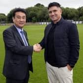 Sheffield Wednesday boss Xisco Munoz (right), pictured with chairman Dejphon Chansiri (left).