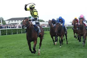 Who will emulate David Egan riding Eldar Eldarov in winning  the Cazoo St Leger Stakes at Doncaster Racecourse on September 11, 2022 in Doncaster, England. (PIcture: Eddie Keogh/Getty Images)