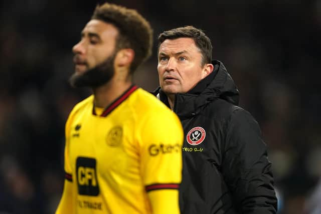Nowhere to hide: Sheffield United manager Paul Heckingbottom looks dejected at the final whistle after his side were thrashed 5-0 by Burnley, bringing an end to his reign at the Premier League club (Picture: Martin Rickett/PA Wire)