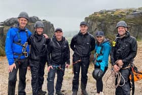 Dan faced his fear of heights in latest episode of Dan and Helen's Pennine Adventure. (Pic credit: Channel 5)