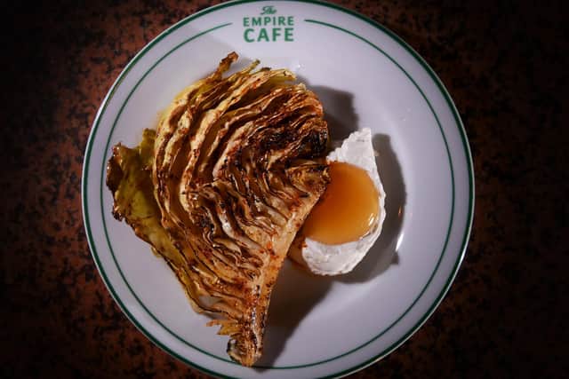 King cabbage with apple, garlic labneh alleppo. Picture taken by Yorkshire Post Photographer Simon Hulme