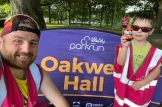 Dominic now runs with his son Henry at Oakwell Hall parkrun