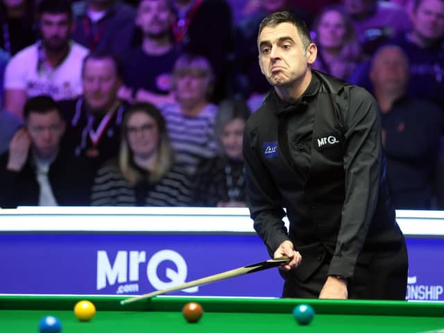 Ronnie O’Sullivan on day six of the 2023 MrQ UK Championship at the York Barbican (Picture: Nigel French/PA)