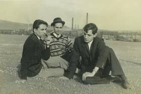 Baldev Singh (left), Kulbir Singh (middle) and Mansaf Ali (right), in Huddersfield, 1966