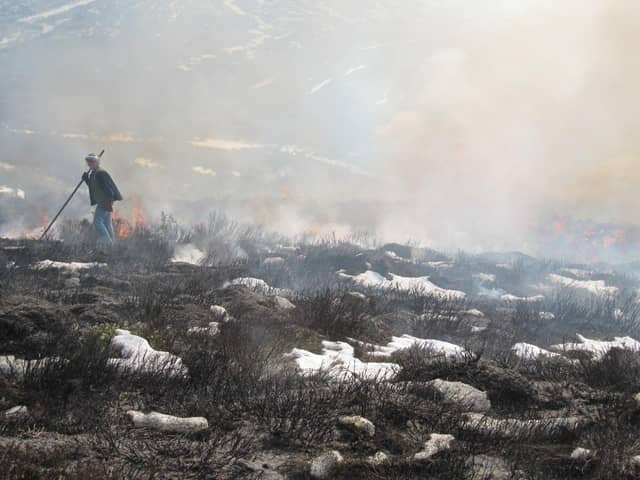 Controlled burns on grouse moors being carried out in the winter and subject to stringent regulation.