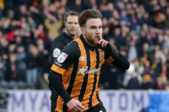 Hull City's Aaron Connolly celebrates scoring their side's first goal of the game during the Sky Bet Championship match at MKM Stadium, Hull. Picture: Ian Hodgson/PA