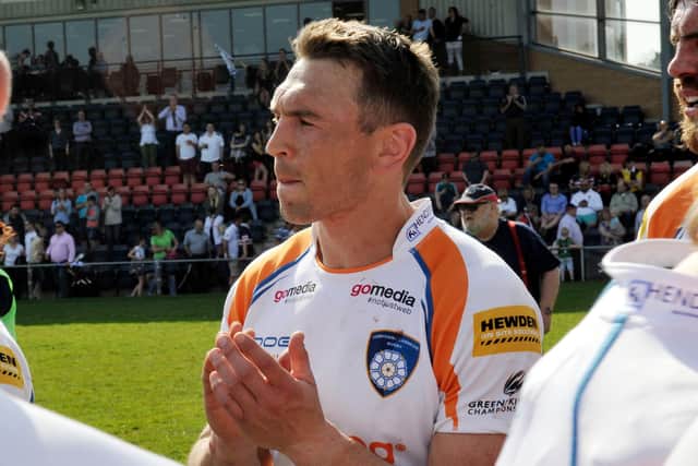 Kevin Sinfield at the end of his one year playing rugby union with Yorkshire Carnegie in 2016 (Picture: Steve Riding)