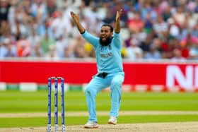Nothing beats it: Adil Rashid playing for England in the ODI World Cup semi-final against Australia back in 2019. Two global titles later, the 35-year-old from Bradford will hopefully heads to India this autumn to try and win another. (Picture: Nigel French/PA Wire)