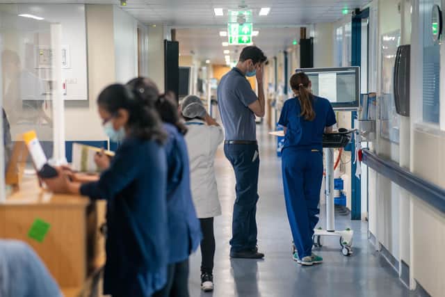 A general view of staff on a NHS hospital ward, as the NHS workforce will have to grow at a quicker rate than recent years if it is to reach its ambitions on future staffing levels, according to a new report.
