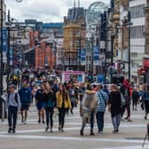 Shoppers out on Briggate in Leeds city centre. PIC: James Hardisty