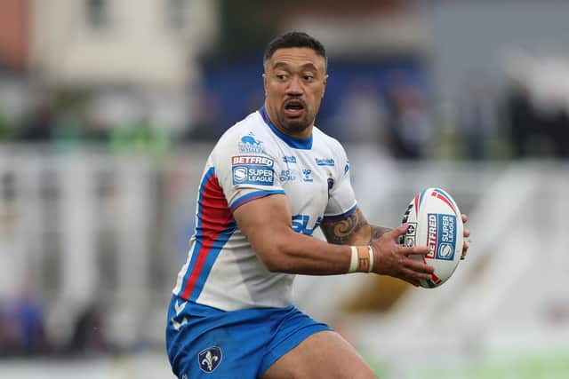 Picture by John Clifton/SWpix.com - 05/06/2022 - Rugby League - Betfred Super League Round 14 - Wakefield Trinity v Hull FC - Be Well Support Stadium, Wakefield, England -
Wakefield Trinity's Tinirau Arona
