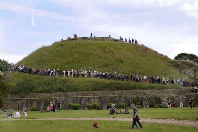 It's not unusual for hundreds of people to queue to climb the motte on the open day