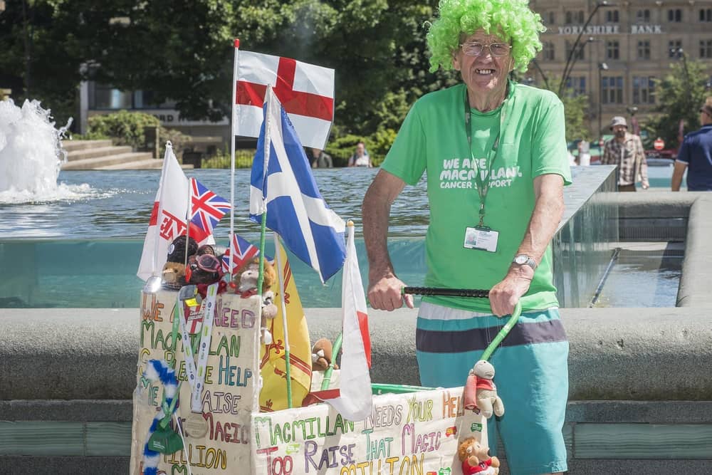 Sheffield's Man with the Pram John Burkhill has been nominated for a JustGiving award in recognition of his legendary fundraising exploits
