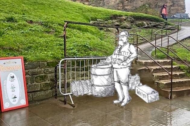 Proposed sculpture of Henry Freeman, Whitby. Artist\'s impression.