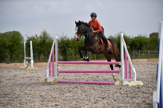 Saran jumping on Avalon Mill. The duo have enjoyed competition success after Sarah suffered injury and illness.