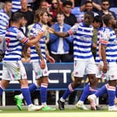 Reading's Tyrese Fornah (centre) celebrates scoring thinly goal during the Sky Bet Championship match at Select Car Leasing Stadium, Reading. Picture: Adam Davy/PA Wire.
