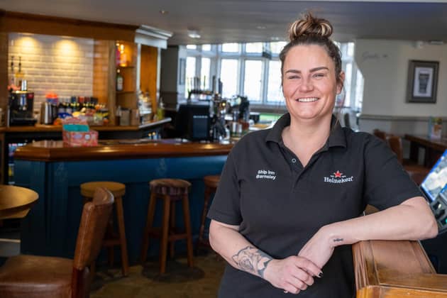 Rebecca Skelly, licensee of The Ship, in Worsbrough, Barnsley, which recently underwent a £370,000 refurbishment. Photograph by Dean Atkins.