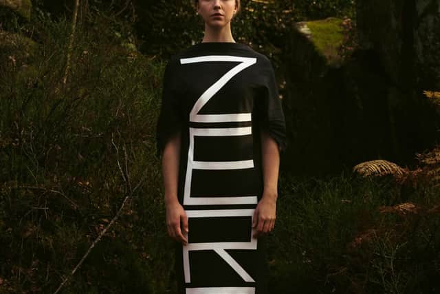 Cunnington & Sanderson Zero print organic dress, now £305 in the sale. Photographer Watson Smith and Model Josie Roberts.