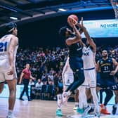 Making strides: RJ Eytle-Rock attacks the basket for Sheffield Sharks in the play-off semi-final defeat to Cheshire Phoenix in a year in which the British-born player made major strides.