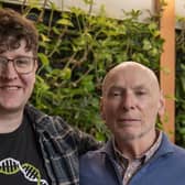 Rod Neander from western Canada (right) meets stem cell donor Tom Marshall, 30, from Sheffield. Rod was given stem cells from Tom after being diagnosed with a type of blood cancer and made the trip to the UK in April.