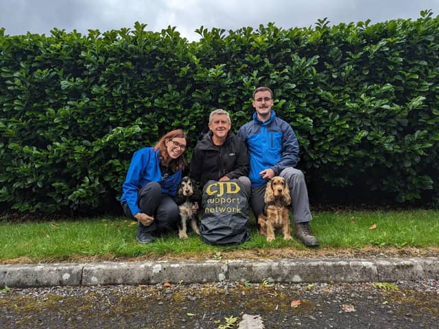 Dave Richardson, pictured with his family, is walking the Dales Way for The CJD Support Network.
