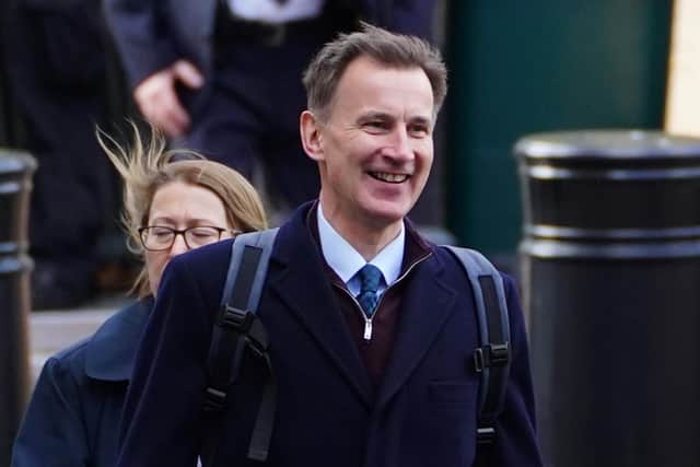 Chancellor of the Exchequer Jeremy Hunt in Downing Street. Photo: James Manning/PA Wire