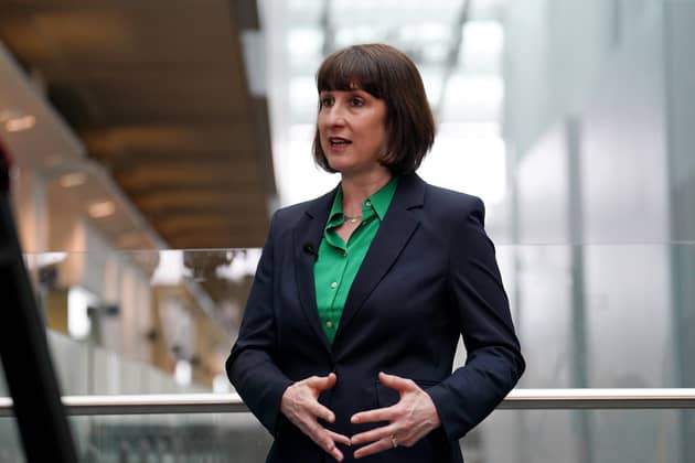 Shadow Chancellor Rachel Reeves speaks to the media during a visit to the Francis Crick Institute in London. PIC: Jordan Pettitt/PA Wire