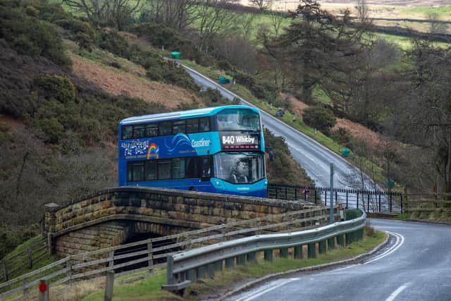 A Coastliner bus approaches Goathland en route to Whitby