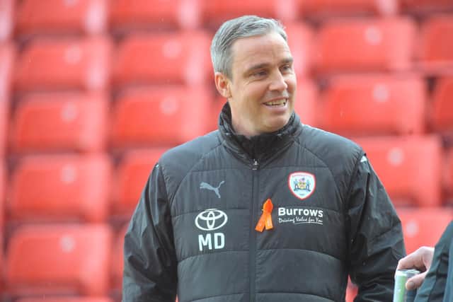 Barnsley boss Michael Duff, pictured ahead of Monday's game with Shrewsbury. Picture: Steve Riding.