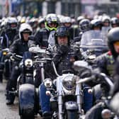 Hundreds of bikers ride from Beverley market place at the start of a memorial bike ride. (Pic credit: Ian Forsyth / Getty Images)
