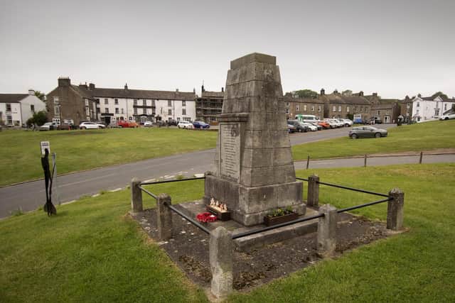 Village feature Reeth. The war memorial has the names of residents of Reeth who were killed or missing in both World Wars. Picture taken by Yorkshire Post Photographer Simon Hulme 31st May 2023