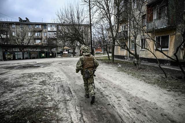 A Ukrainian soldier. (Pic credit: Aris Messinis / AFP via Getty Images)