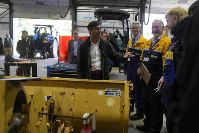 Prime Minister Rishi Sunak speaks to staff and apprentices during a visit to Writtle University College near Chelmsford, Essex. PIC: Alastair Grant/PA Wire