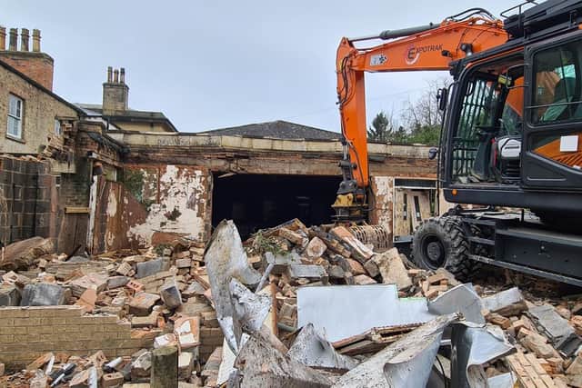 The old refectory is being demolioshed to make way for ground floor, accessible bedrooms for guests