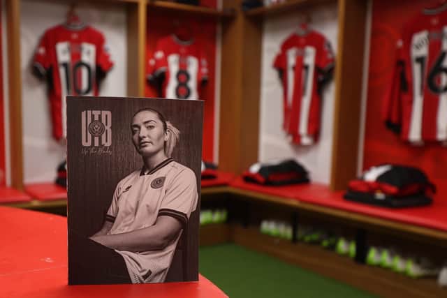 Matchday programme with Maddy Cusack front page picture in tribute during the Premier League match at Bramall Lane, Sheffield. (Picture credit: Simon Bellis / Sportimage)